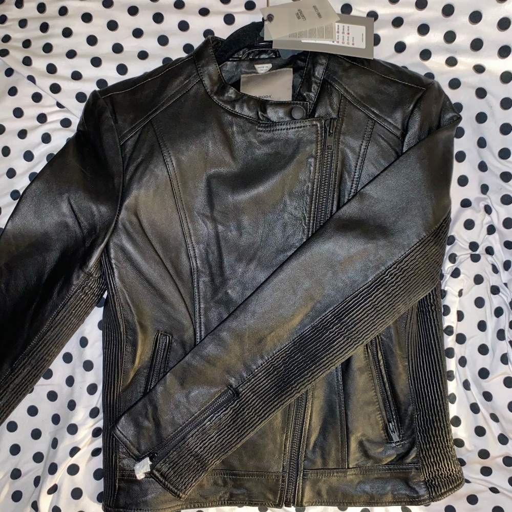 !!! Designer !!! Leather jacket with tags